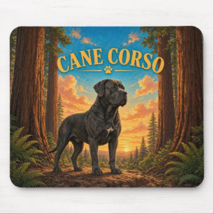 Cane Corso, Redwood Grove Vintage-Wasserfarben-Hun Mousepad