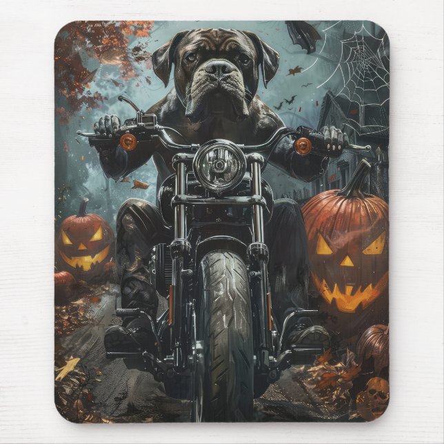 Cane Corso Riding Motorrad Halloween Beängstigend Mousepad (Vorne)
