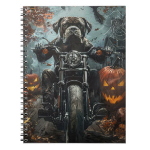 Cane Corso Riding Motorrad Halloween Beängstigend Notizblock