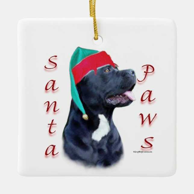 Cane Corso Santa Paws Keramikornament (Vorderseite)