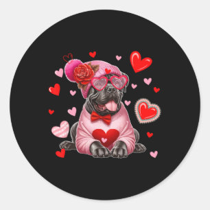 Cane Corso Singles Valentinstag Herzen Liebhaber B Runder Aufkleber