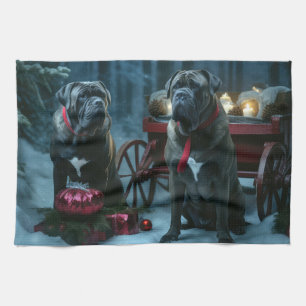 Cane Corso Snowy Sleigh Weihnachtsdekor Geschirrtuch
