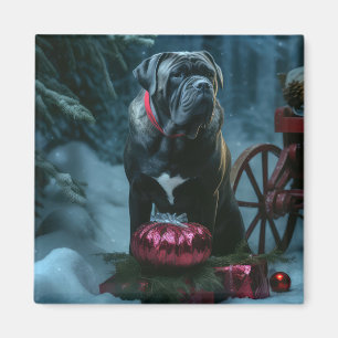 Cane Corso Snowy Sleigh Weihnachtsdekor Magnet