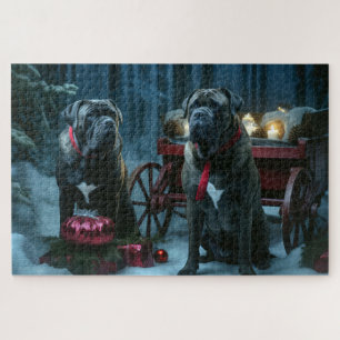 Cane Corso Snowy Sleigh Weihnachtsdekor Puzzle