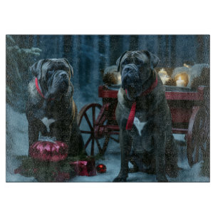 Cane Corso Snowy Sleigh Weihnachtsdekor Schneidebrett