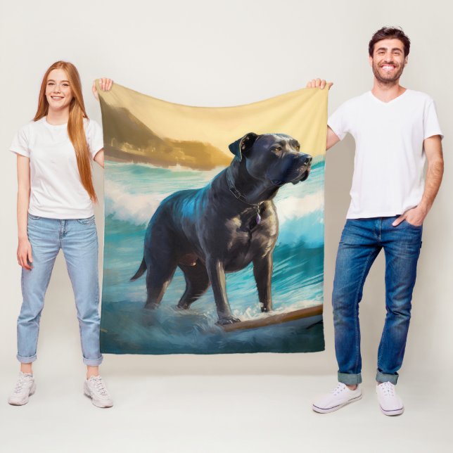 Cane Corso Strand Surfen Malerei Fleecedecke (Beispiel)