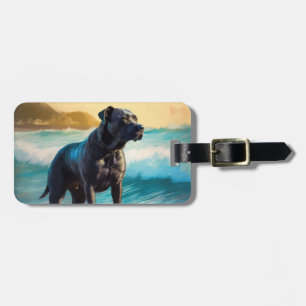 Cane Corso Strand Surfen Malerei Gepäckanhänger