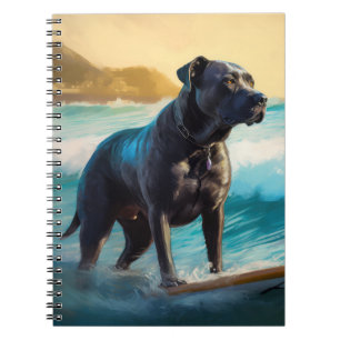 Cane Corso Strand Surfen Malerei Notizblock