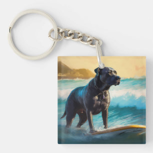 Cane Corso Strand Surfen Malerei Schlüsselanhänger