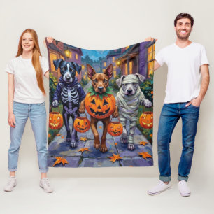 Cane Corso Trick-or-Treating in Halloween-Kostümen Fleecedecke