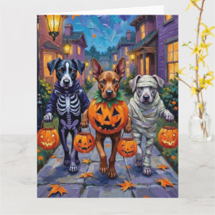 Cane Corso Trick-or-Treating in Halloween-Kostümen Karte