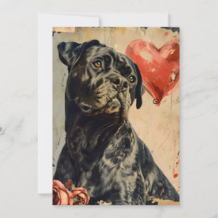 Cane Corso Vintag Valentinstag, Feiertagskarte
