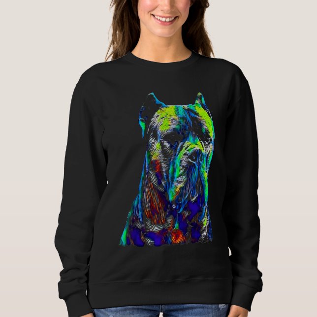 Cane Corso Wasserfarben-Hundskopf Sweatshirt (Vorderseite)