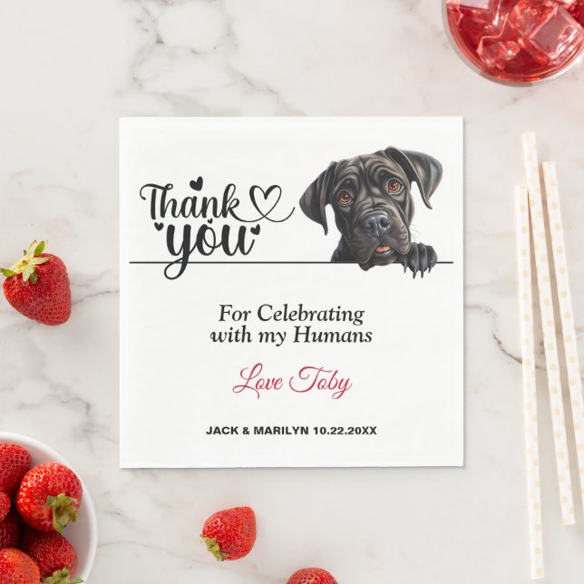 Cane Corso Wedding Vielen Dank Serviette (Beispiel)