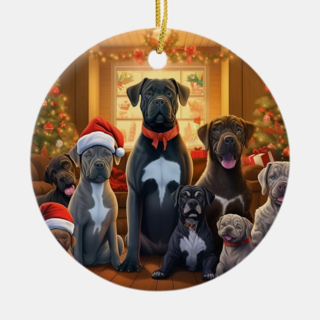 Cane Corso Weihnachten, Hundeschenk, Hundeliebhabe Keramik Ornament (Vorne)