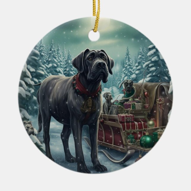 Cane Corso Weihnachten, Hundeschenk, Hundeliebhabe Keramik Ornament (Vorne)