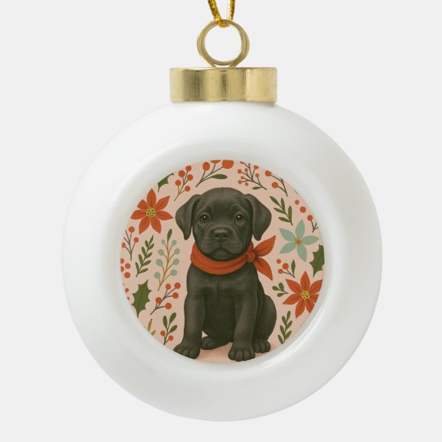 Cane Corso Weihnachten Keramik Kugel-Ornament (Vorderseite)