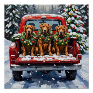 Cane Corso Weihnachten Rotes Lastwagen Ferien Poster