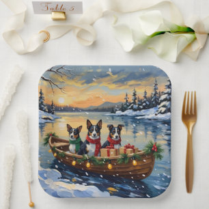 Cane Corso Weihnachtsboot Urlaub Pappteller