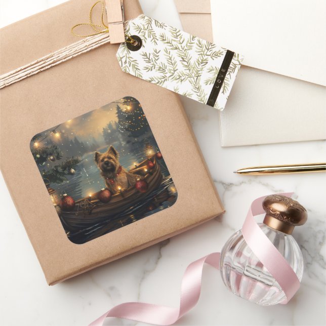 Cane Corso Weihnachtsfeiertage Quadratischer Aufkleber (Schenken)