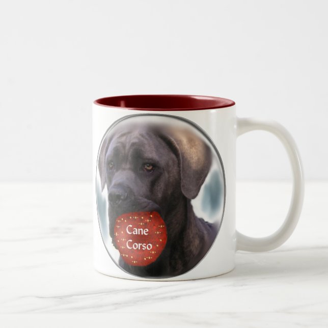 Cane Corso Weihnachtsgeschenken Zweifarbige Tasse (Rechts)