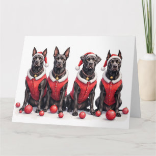 Cane Corso Weihnachtskleid Santa Hut Karte