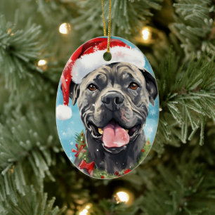 Cane Corso Weihnachtsmalerei Keramik Ornament