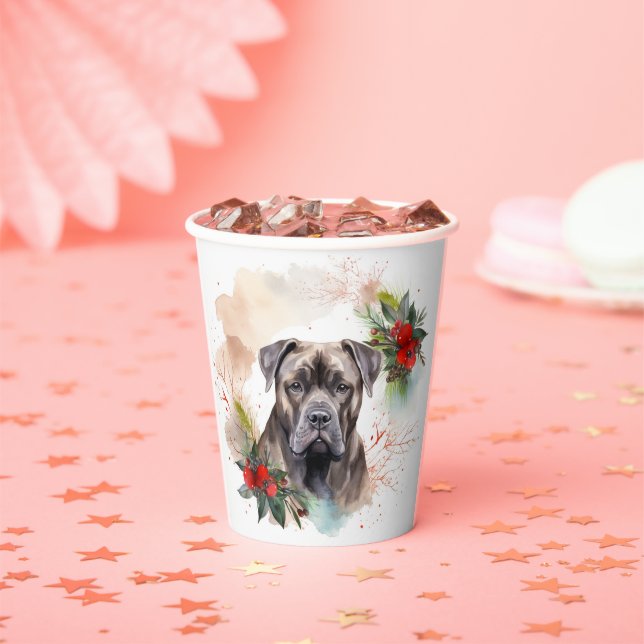 Cane Corso Weihnachtsmann Festliche Jungfrau Pappbecher (Insitu)