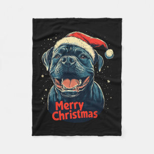 Cane Corso Weihnachtsmannmütze Frohe Weihnachten W Fleecedecke