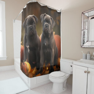 Cane Corso Welpe Autumn Delight Pumpkin Duschvorhang