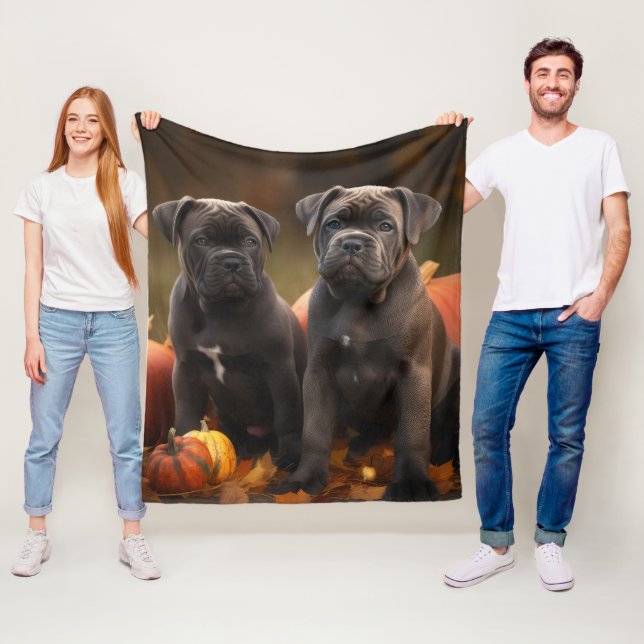 Cane Corso Welpe Autumn Delight Pumpkin Fleecedecke (Beispiel)