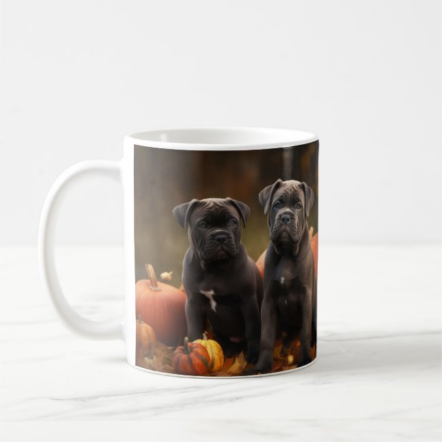 Cane Corso Welpe Autumn Delight Pumpkin Kaffeetasse (Links)