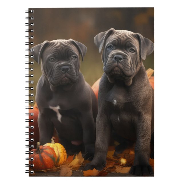 Cane Corso Welpe Autumn Delight Pumpkin Notizblock (Vorderseite)
