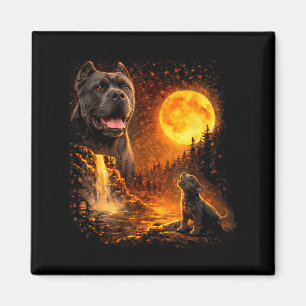 Cane-Corso-Welpe heult zu Beschützer unter dem Magnet