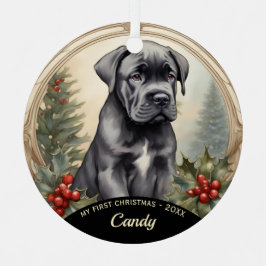 Cane Corso Welppy's First Christmas Metal Ornament Aus Metall