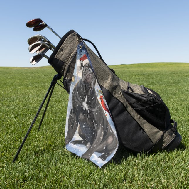 Cane Corso Winter Wonderland Christmas Joy Golfhandtuch (Gras)