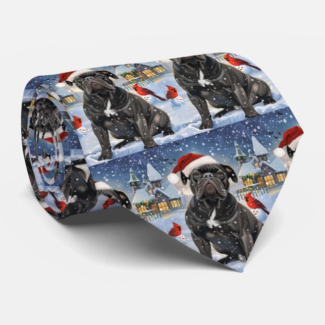 Cane Corso Winter Wonderland Christmas Joy Krawatte (Gerollt)