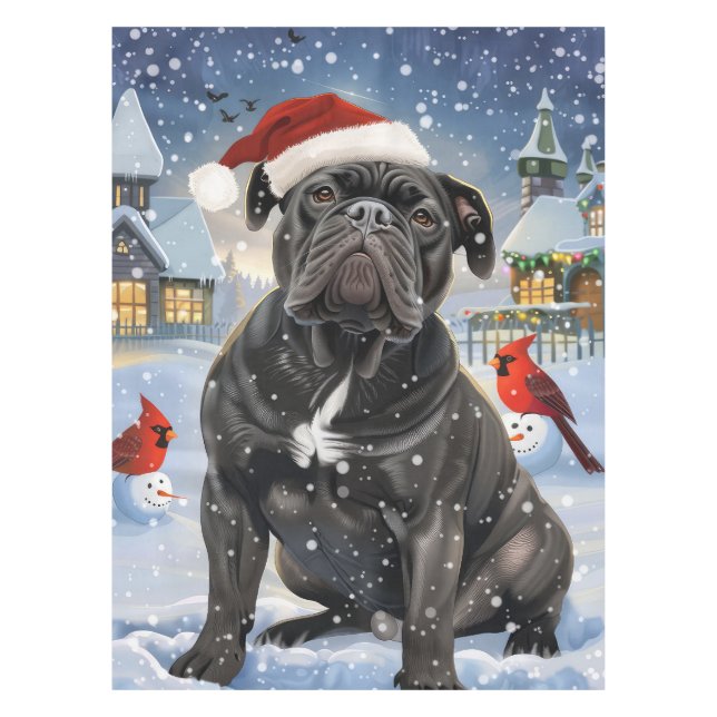 Cane Corso Winter Wonderland Christmas Joy Tischdecke (Vorderseite)