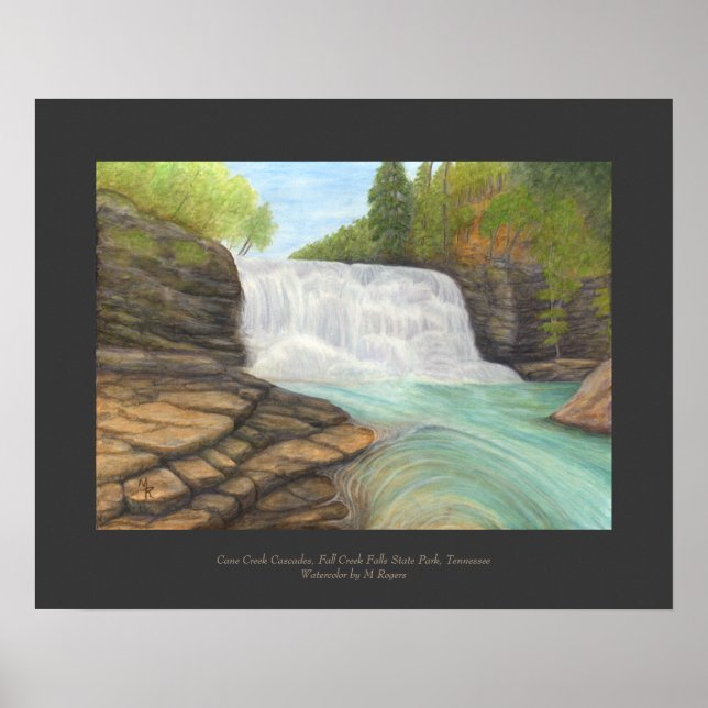 Cane Creek Cascades - Wasserfall Kunst, Dichtung u Poster (Vorne)