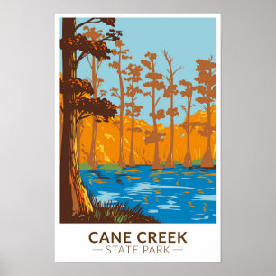 Cane Creek Staat Park Arkansas Vintag Poster