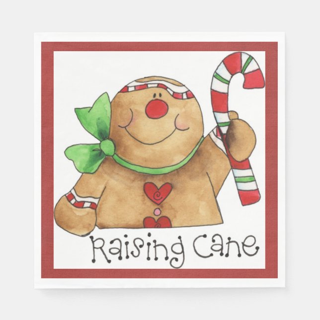 Cane Gingerbread Man Napkin Serviette (Vorderseite)