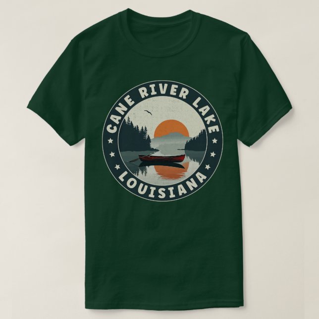 Cane River Lake Louisiana Sunset TShirt (Design vorne)