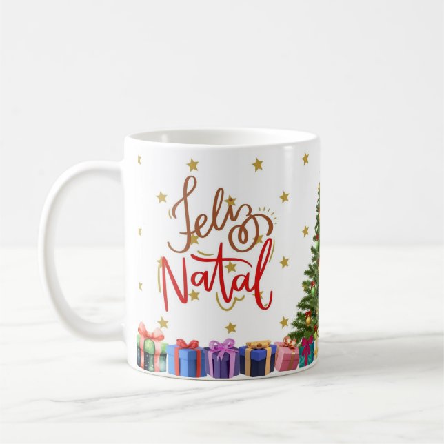 Caneca branca brilhante-Natal Kaffeetasse (Links)