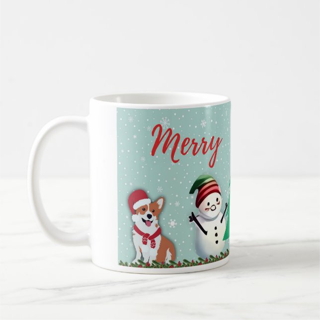 Caneca branca brilhante-Natal Kaffeetasse (Links)