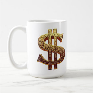 CANECA BRANCA CLÁSSICA - CIFRÃO/TOM OURO KAFFEETASSE