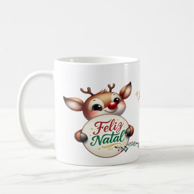 Caneca Branca Clássica - Edição Natal Kaffeetasse (Links)