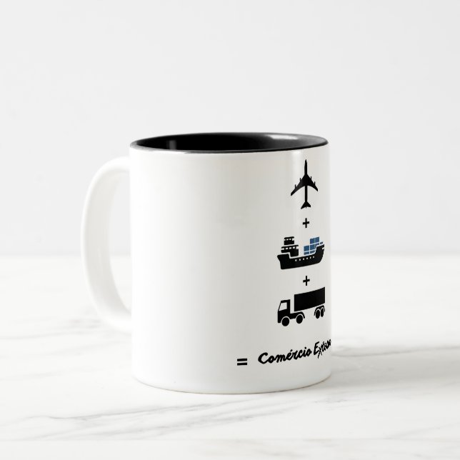 Caneca café (Caneca para tomar café comex) Zweifarbige Tasse (Vorderseite Links)