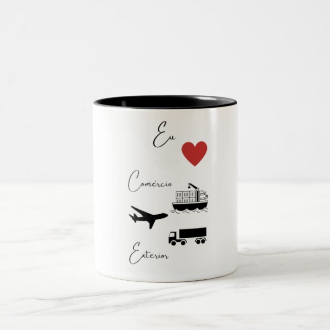 Caneca café (Caneca para tomar café) Zweifarbige Tasse (Mittel)