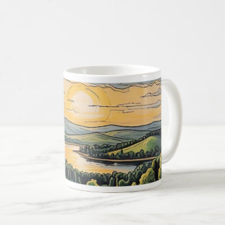 Caneca com ilustração do pôr do sol kaffeetasse
