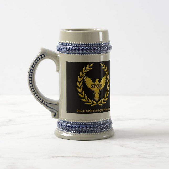 Caneca de Cerveja (Bear Mug) Águia Romana em Preto Bierglas (Links)